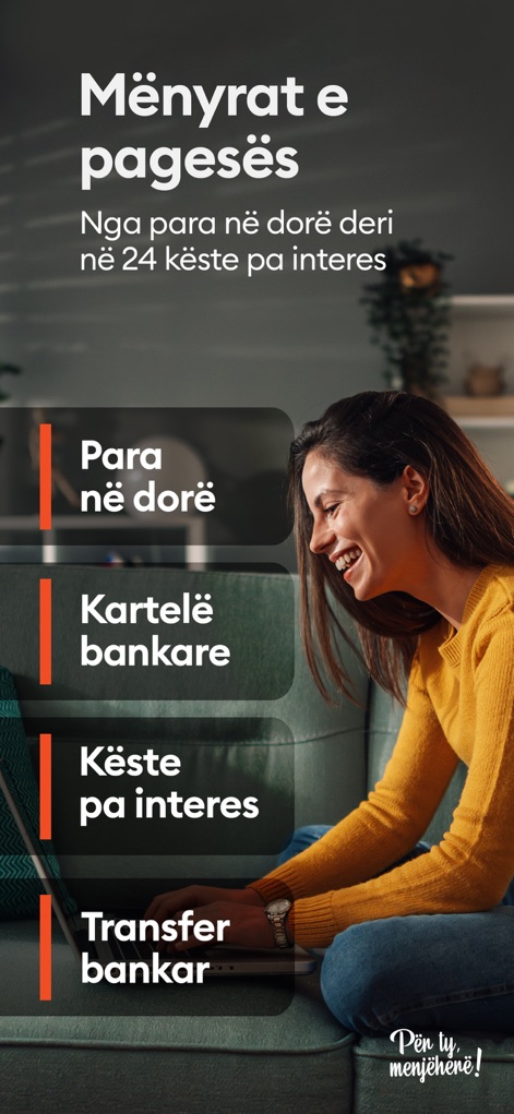 GjirafaMall - The app offers extensive payment flexibility, including 'Para në dorë' (Cash on Delivery) and 'Këste pa interes' (Installments without Interest), to suit diverse user preferences.