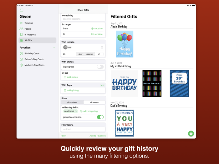 Given - Gift Manager