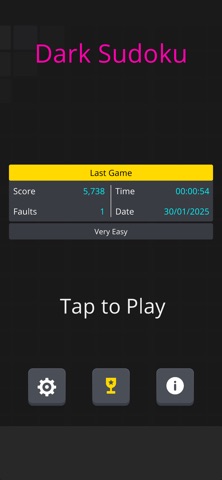 Dark Sudoku iPhone screenshot