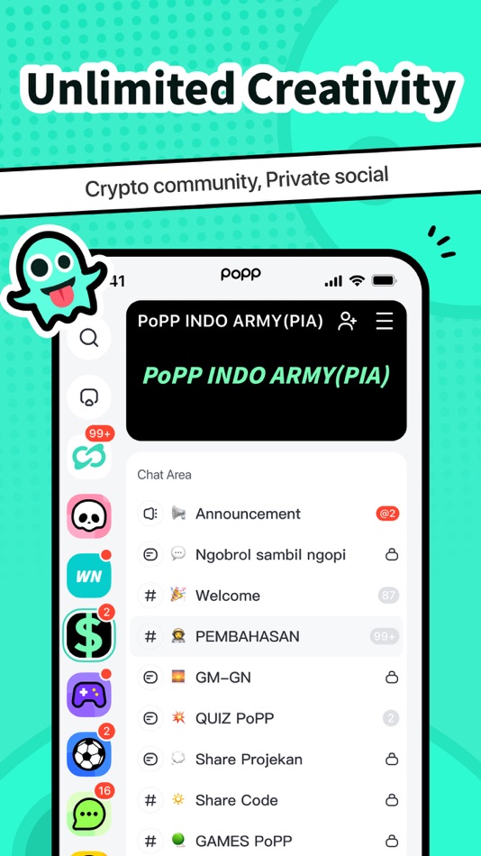 #2. PoPP -Your Web3 Chat Community (iOS) Av: DEME POPP LIMITED