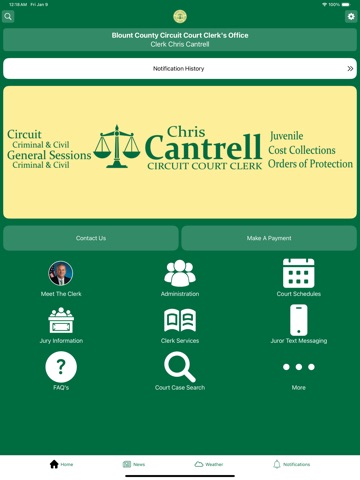 Blount Co. Circuit Court Clerk iPad screenshot