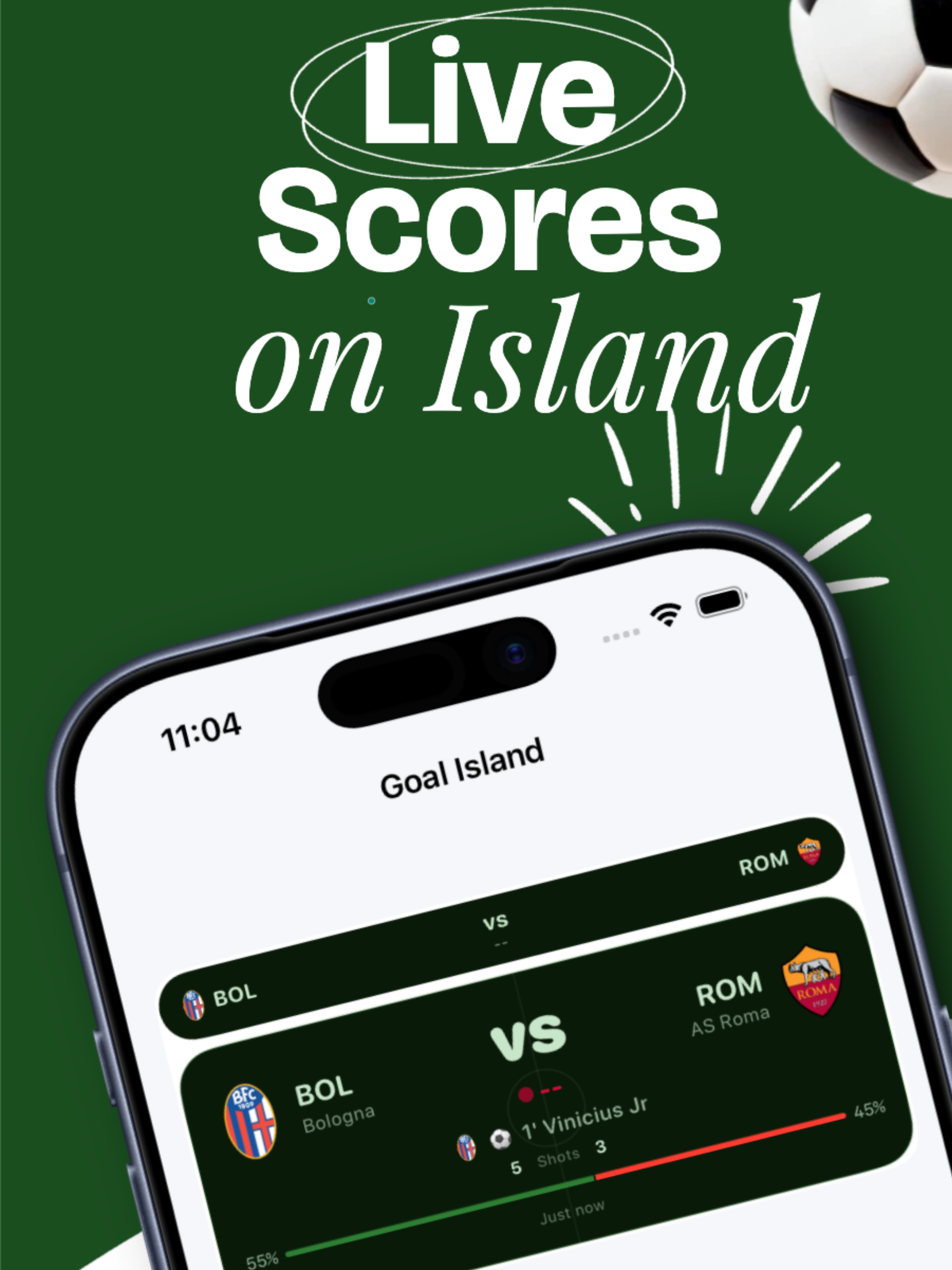 Live Soccer Score: Goal Island