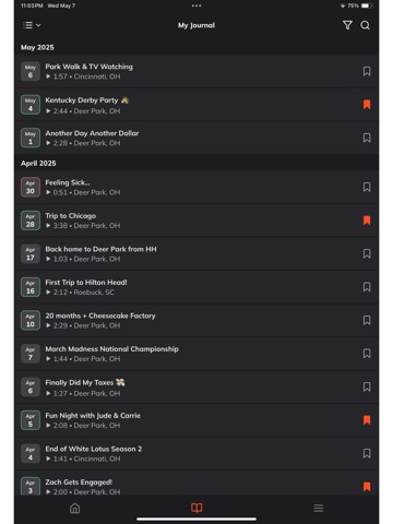 Minute - Audio Journal iPad screenshot