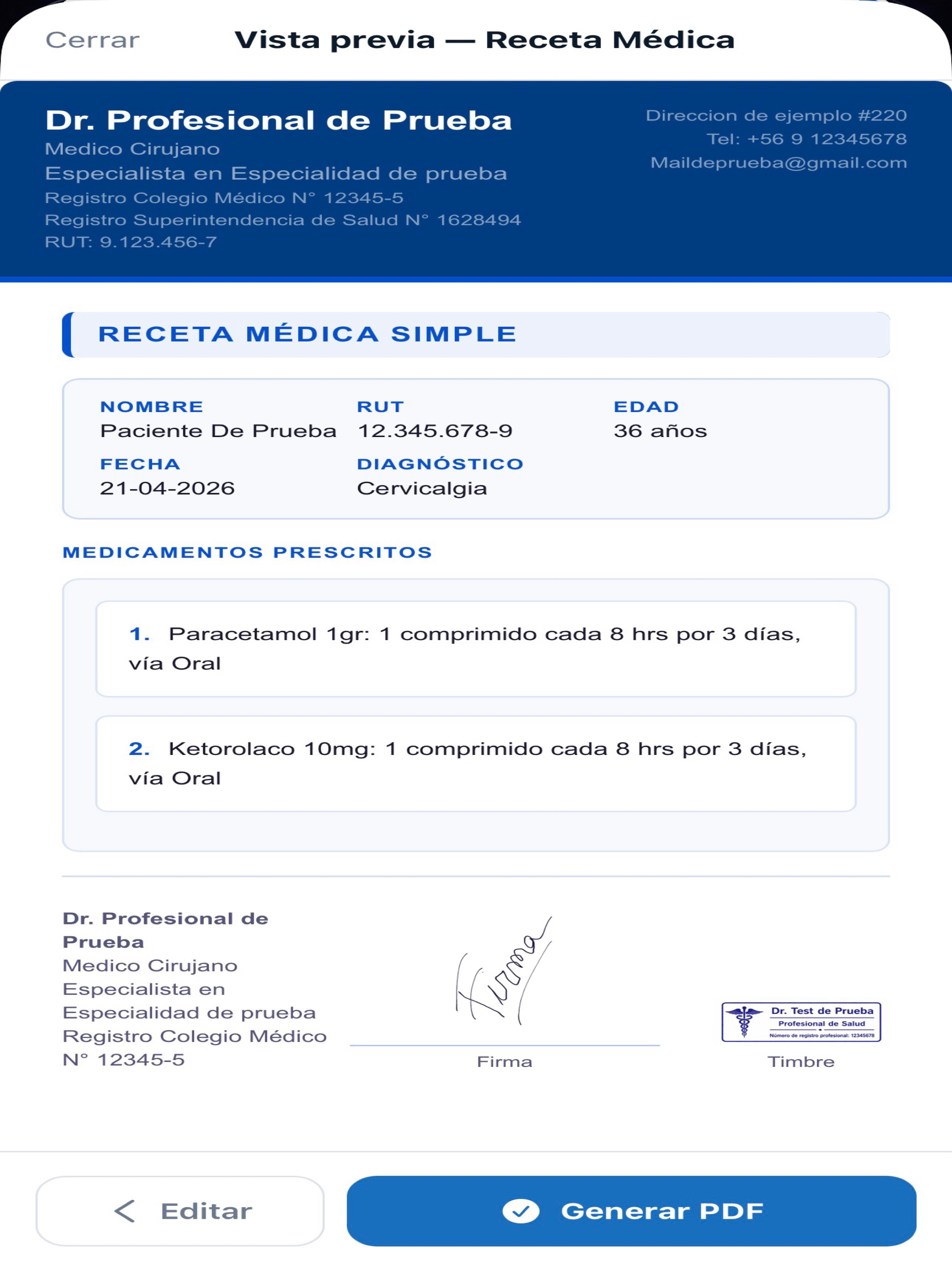 RecetaMED - Órdenes médicas