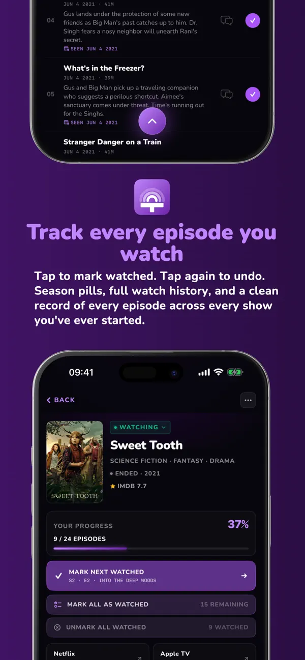 #3. Televise: TV & Anime Tracker (iOS) De: MOHAMMED NUMAN MUMTAZ