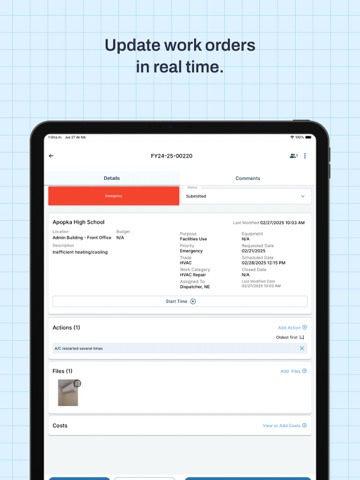 Facilitron Works iPad screenshot