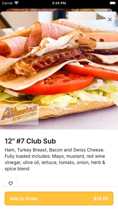 All American Heroes iPhone screenshot 3 - Food & Drink app