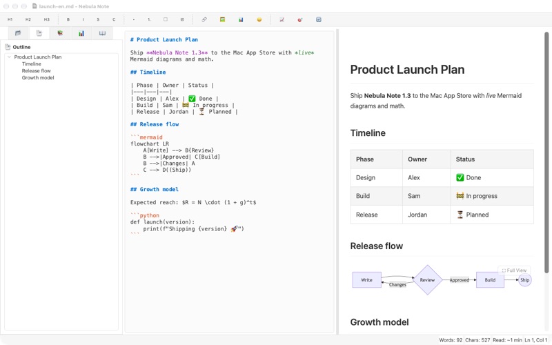 Nebula Note: Markdown Editor screenshot 1