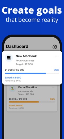Savings Tracker - Money Goals iPhone screenshot