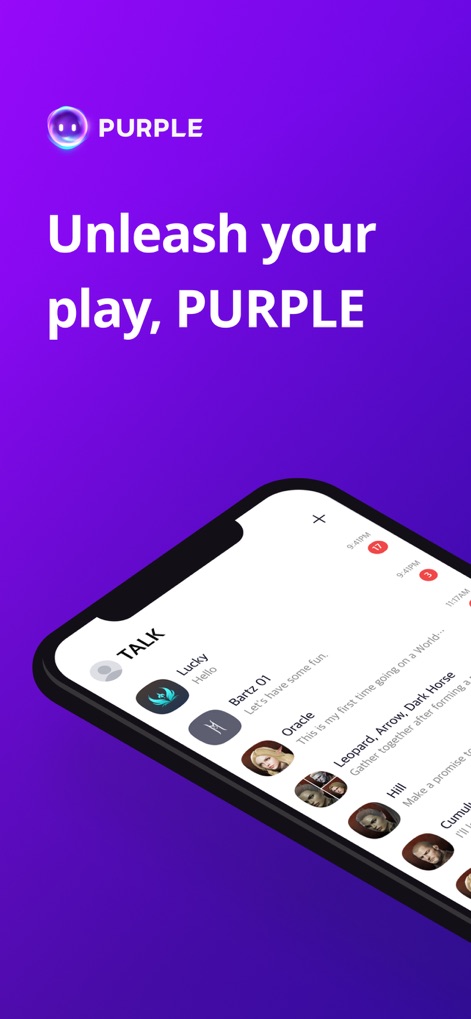 PURPLE: Play, Chat, and Stream - Discover how PURPLE facilitates instant communication with its intuitive chat interface and clearly displayed user profiles for enhanced connection.