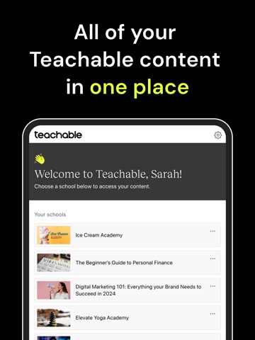 Teachable online courses ipad screenshot 2