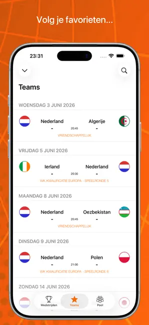Oranje - alle wedstrijden iPhone screenshot 4