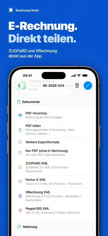 Rechnung Direkt: E-Rechnung screenshot 2 of 10