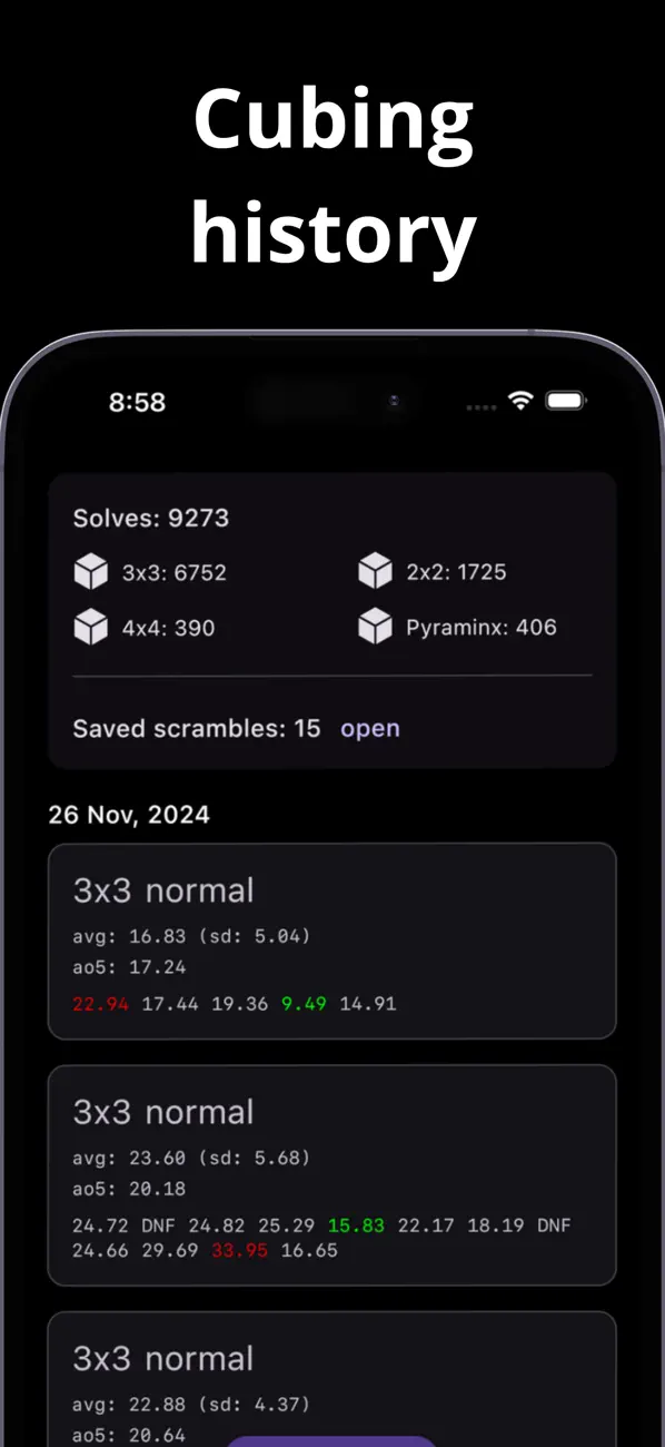 #3. Cube Timer - Cubee (iOS) Ved: Jan Augustyniak