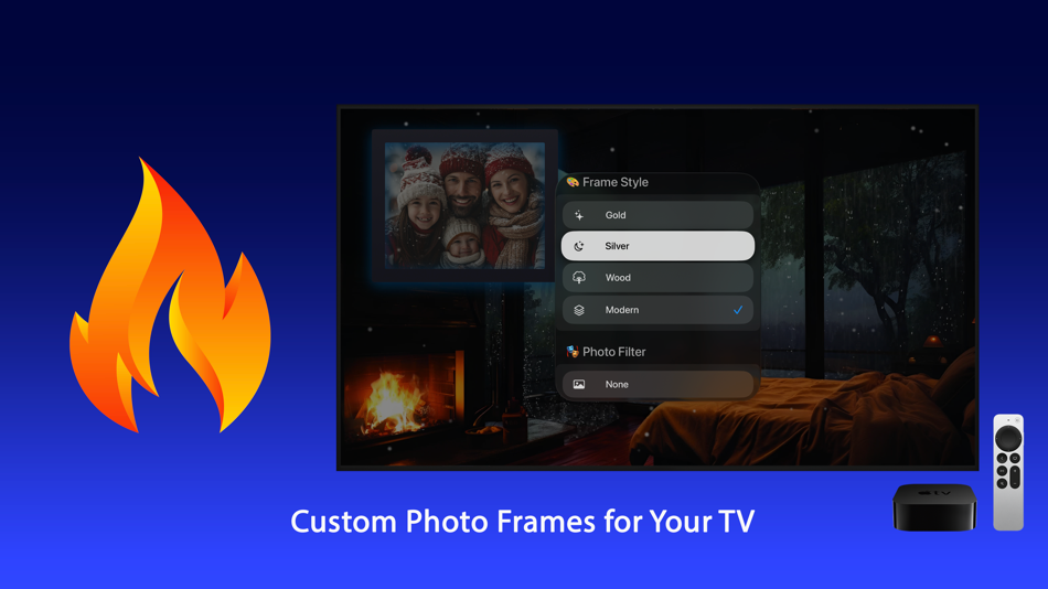 #2. Cozy Fireplace Photo Frame 4K (iOS) By: Igor Bidenko