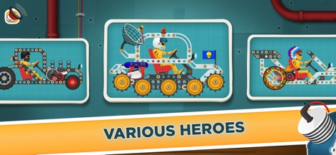 Racing Car Game for Kids 3 - 6 - La plataforma permite seleccionar diversos avatares para los conductores, sentados en carrocerías personalizadas que reflejan la imaginación de cada usuario.