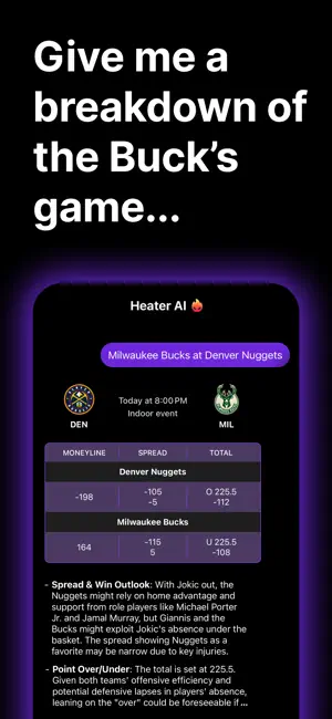 Heater AI - Sports Chat screenshot 2