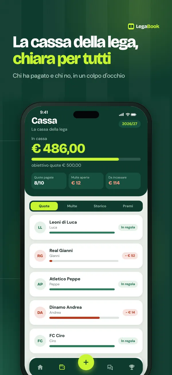 Schermata 2 di LegaBook: gestione fantacalcio