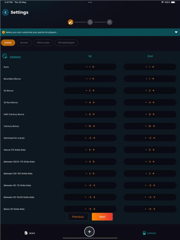 Dragoz Sports: Fantasy Cricket iPad screenshot 6 - Sports app