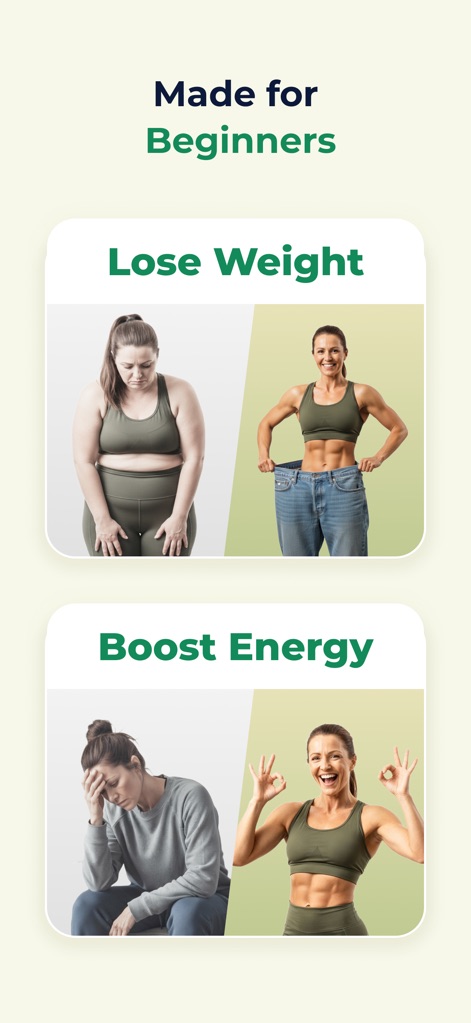ZenFit: Tai Chi for Beginners - 이 앱은 체중 감량 전후의 변화와 에너지 수준의 향상을 시각적으로 명확하게 제시하여, 초보 사용자도 쉽게 목표를 달성할 수 있음을 보여줍니다.