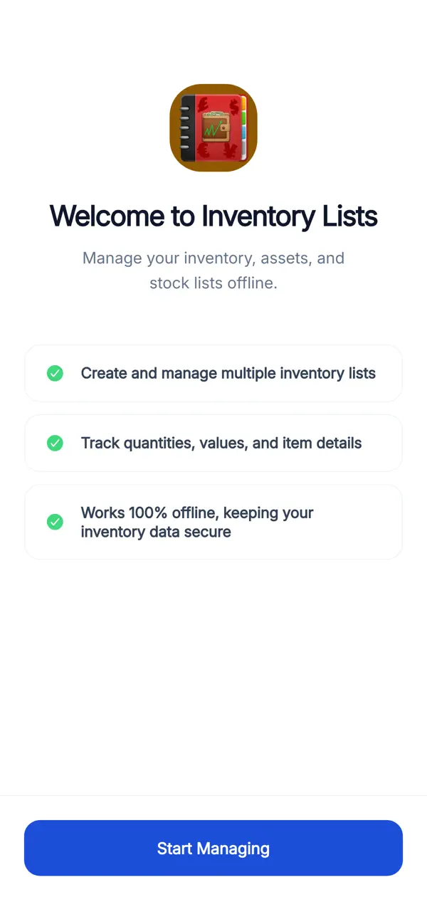 Screenshot #1 pour Inventory Lists