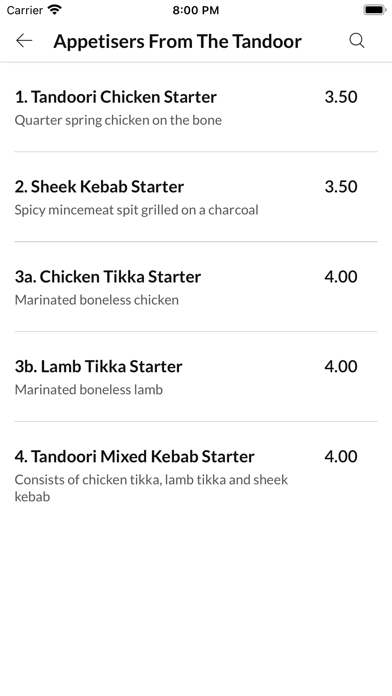 March Tandoori. Screenshot
