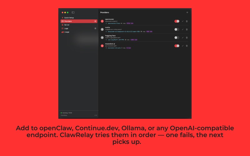 ClawRelay screenshot