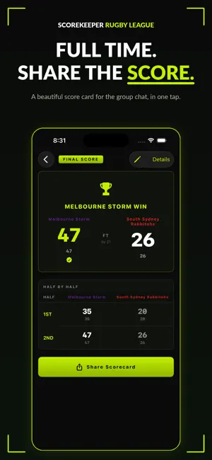Rugby League Scorekeeper screenshot 2