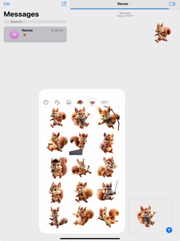 Daring Squirrel Stickers iPad screenshot