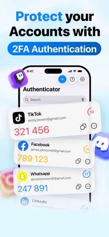 SwiftAuth: 2FA Authenticator iPhone screenshot
