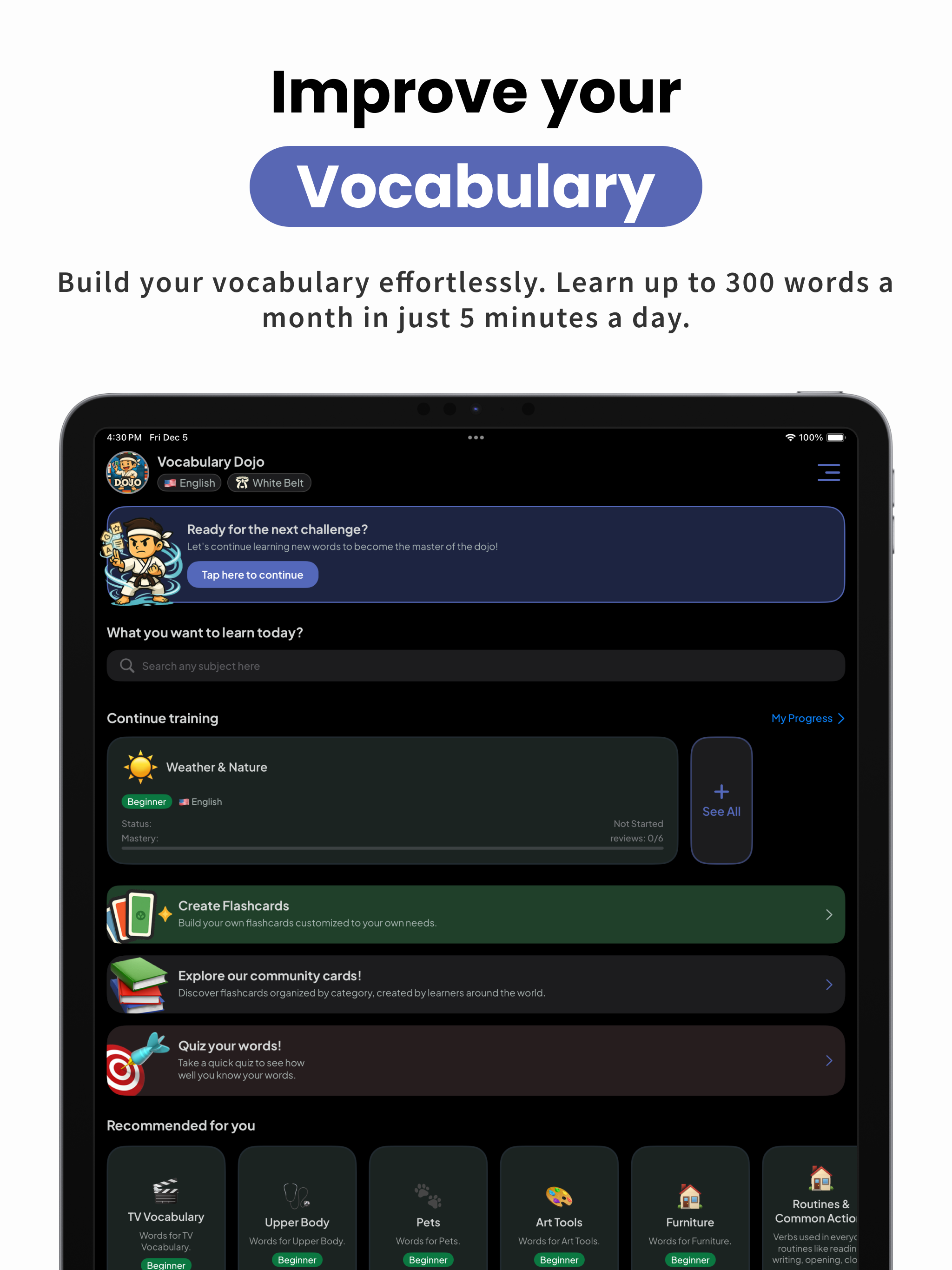 Vocabulary Dojo Flashcards