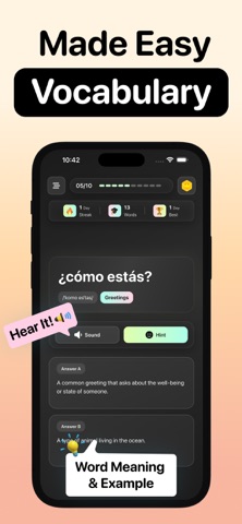 Talksy: Go Learn Español Words iPhone screenshot