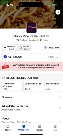 Sticky Rice Restaurant iPhone screenshot