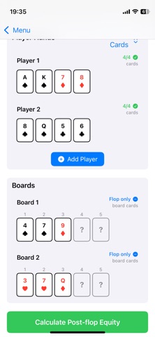 Double Board PLO Equity Cal Screenshot 1 of 3