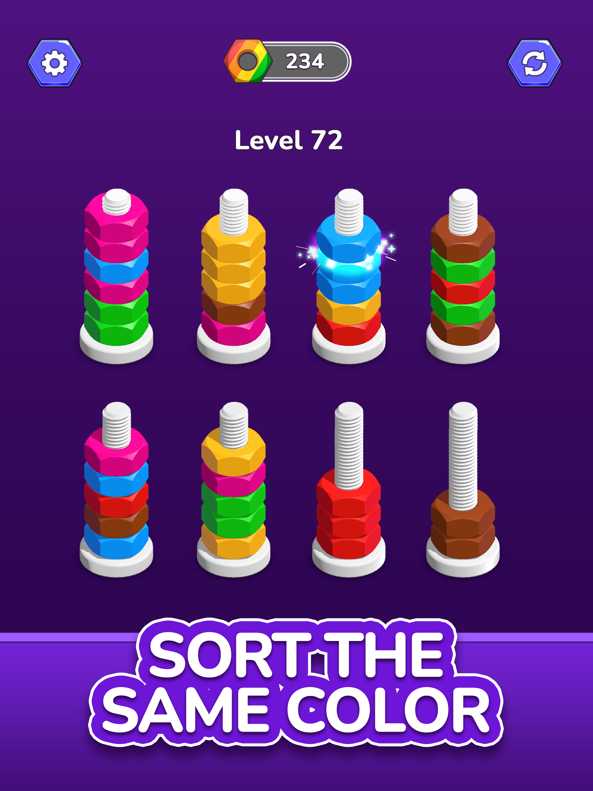 Nut & Bolt Color Match Puzzle screenshot 7