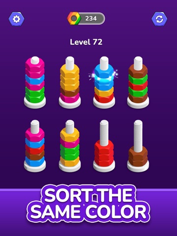 Nut & Bolt Color Match Puzzle iPad screenshot