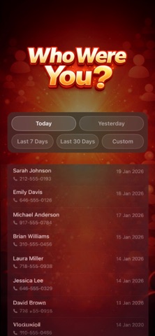 Who Were You? Recent Contacts iPhone screenshot