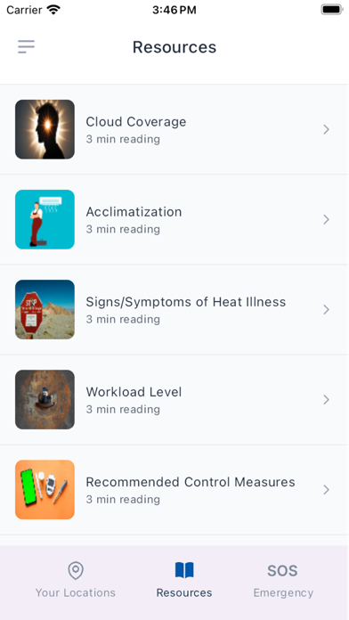 AIHA Heat Stress App Screenshot