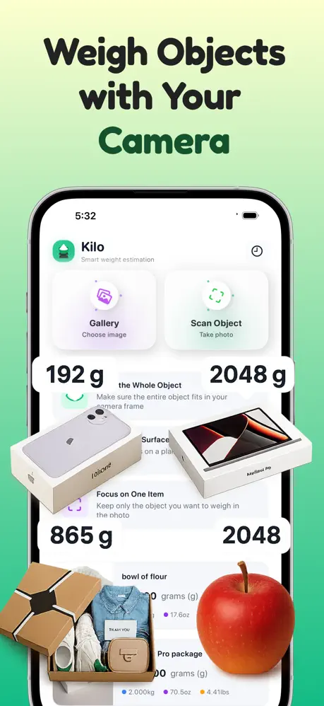 Scale for Grams - Weight result screen