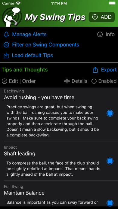 Screenshot #1 pour My Swing Tips