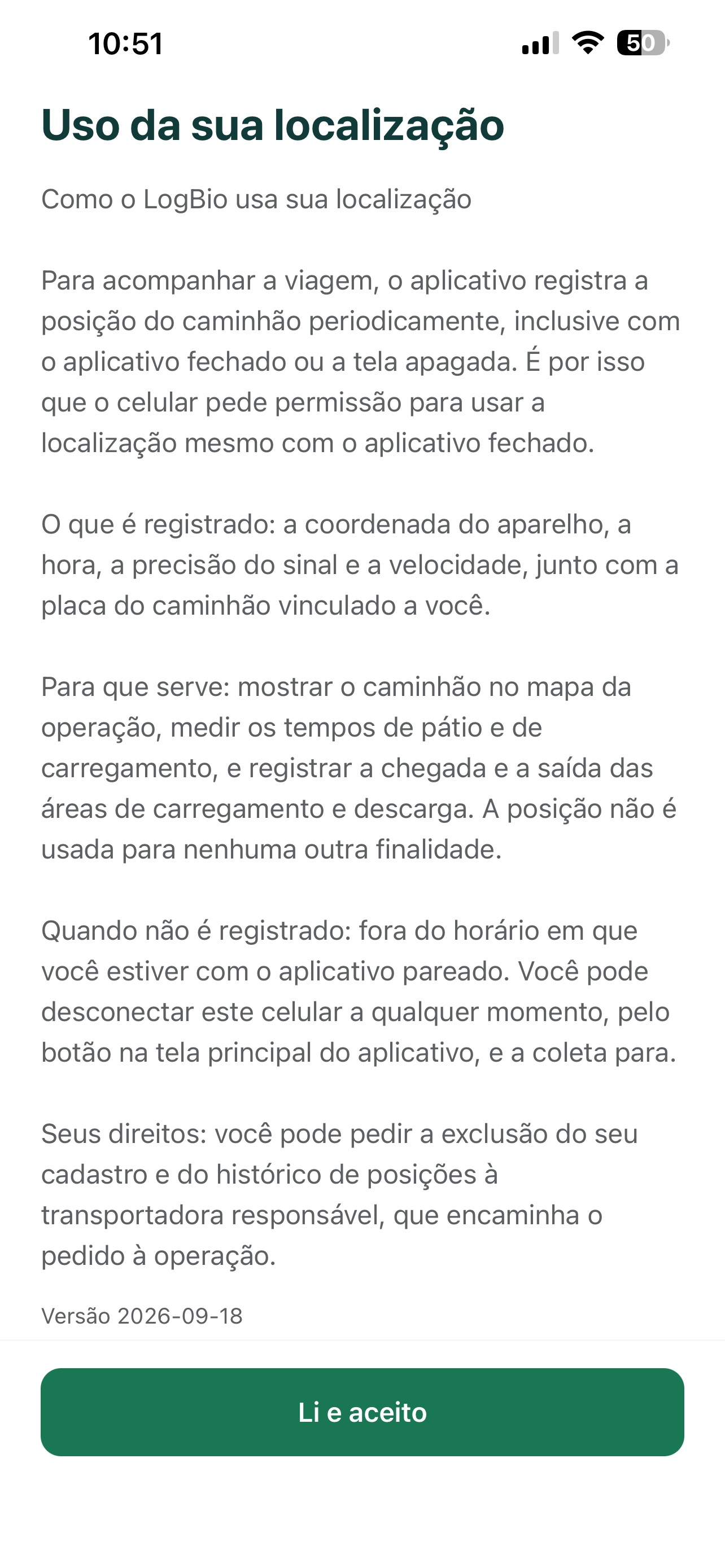Screenshot 2 of LogBio Motorista