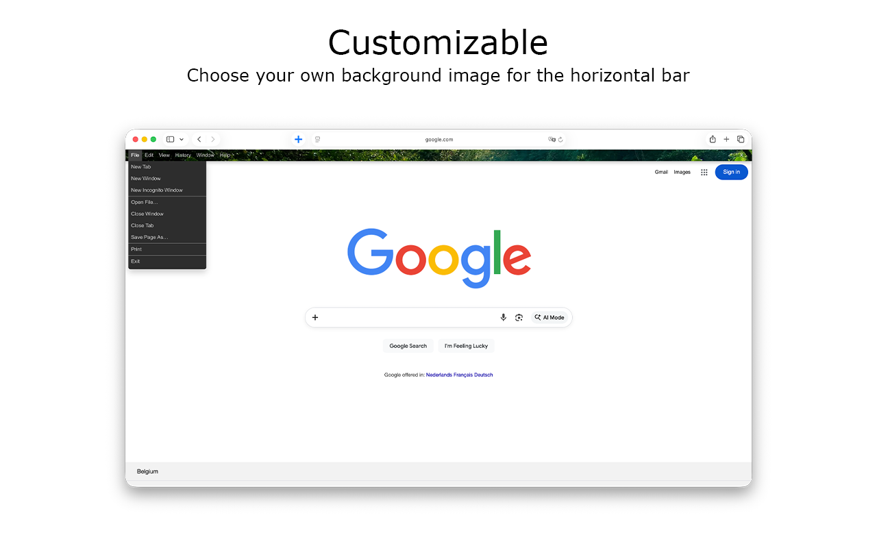 Proper Menubar for Safari