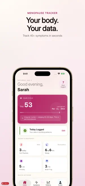 Menopause Symptom Tracker-Meno screenshot 1