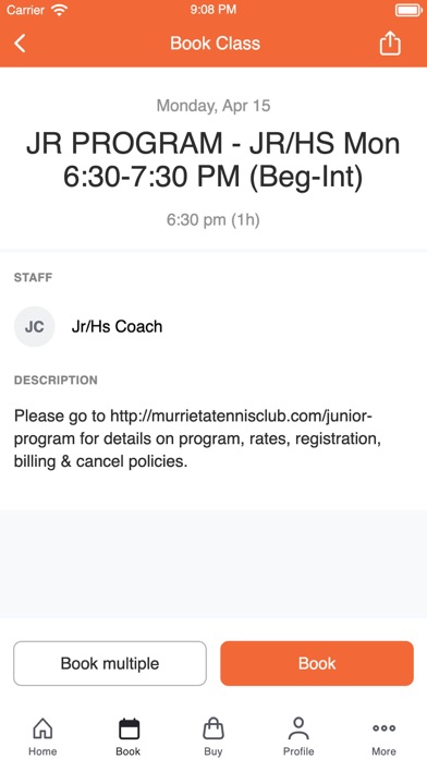 Murrieta Tennis Club Screenshot