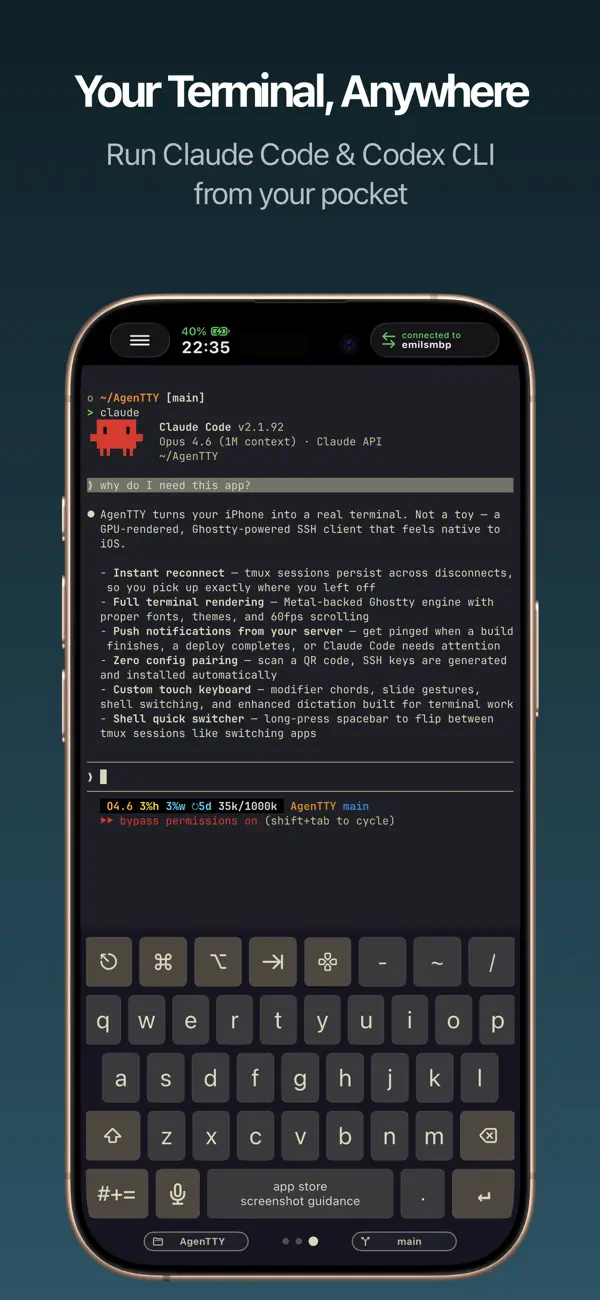 Screenshot #1 pour AgenTTY: SSH Client