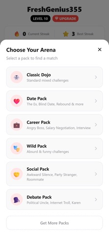 Rizz Dojo: AI Social Trainer iPhone screenshot