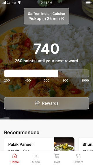 Saffron Indian Cuisine To Go app screenshot