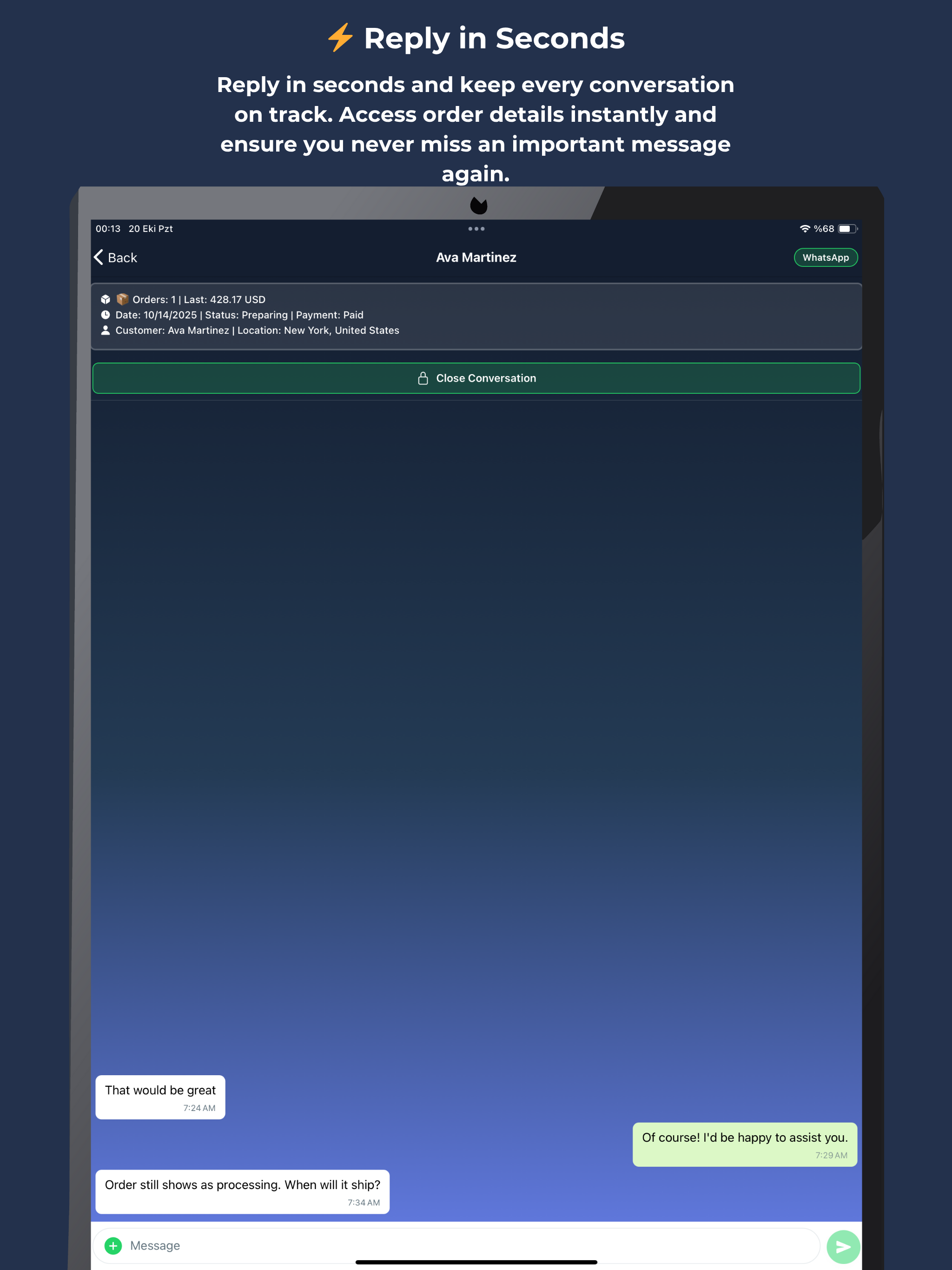 Convexa: Shopify WA Messaging