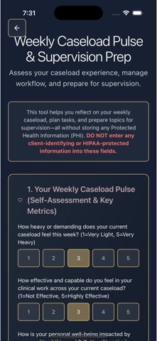 Counselor Compass Weekly Tools iPhone screenshot