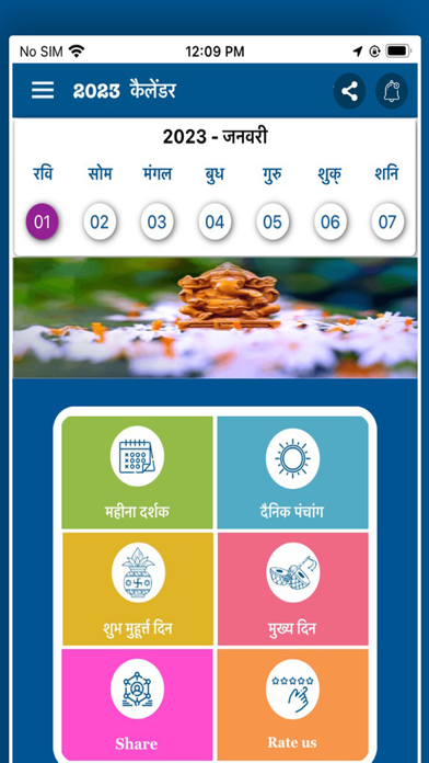 Hindi Calendar 2025 Panchang Screenshot